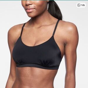 Athleta Summerland black underwire bikini top 38 D/DD